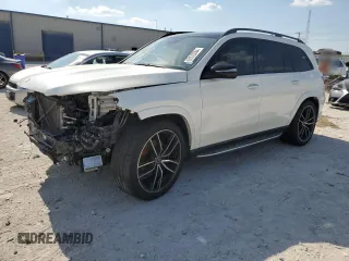 2021 Mercedes-Benz GLS 580 with VIN 4JGFF8GE0MA430227, listed as a Copart auction lot 63178364 with 44,051 mi miles and Salvage Title. Bid and sale history available at DreamBid. Image 1.