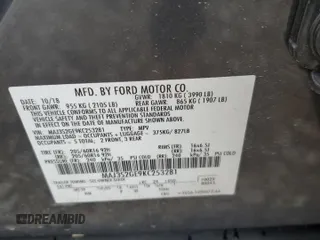 2019 Ford EcoSport SE with VIN MAJ3S2GE9KC253281, listed as a Copart auction lot 52141625 with 87,151 mi miles and Salvage Title. Bid and sale history available at DreamBid. Image 14.