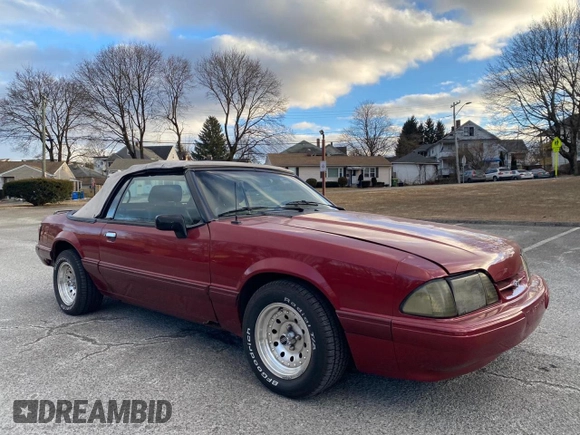1990 Ford Mustang with VIN 1FACP44A8LF156118, listed as a Copart auction lot 41930405 with 58,620 mi miles and Clean title. Bid and sale history available at DreamBid. Image 1.
