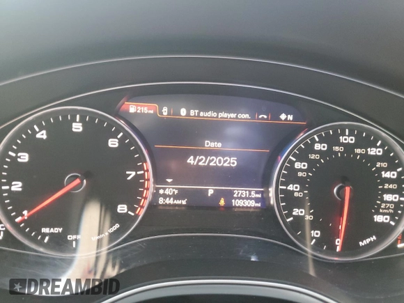 2017 Audi A6 Premium Plus with VIN WAUG8AFC8HN109607, listed as a Copart auction lot 51480755 with 109,309 mi miles and Salvage Title. Bid and sale history available at carsss.com. Image 9.