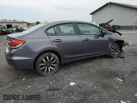 2015 Honda Civic EX-L with VIN 2HGFB2F99FH525523, listed as a Copart auction lot 53046005 with 23,618 mi miles and Salvage Title. Bid and sale history available at DreamBid. Image 3.