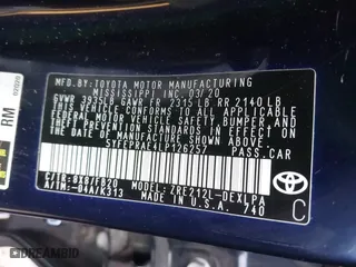 2020 Toyota Corolla LE with VIN 5YFEPRAE4LP126257, listed as a IAAI auction lot 41774270 with 90,768 mi miles. Bid and sale history available at carsss.com. Image 9.