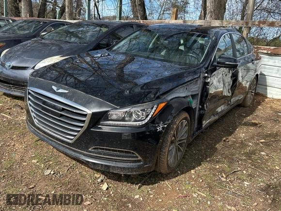 2017 Genesis G80 3.8L with VIN KMHGN4JEXHU192707, listed as a Copart auction lot 51038255 with 96,720 mi miles and Salvage title. Bid and sale history available at DreamBid. Image 2.