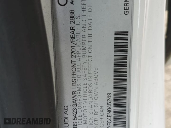 2014 Audi A7 Prestige z VIN WAU2GAFC4EN045249, wystawiony jako Copart lot #54440315 z przebiegiem 116 086 mil mil oraz Szkoda całkowita • Salvage title. Historia ofert i sprzedaży dostępna na DreamBid. Obrazek 13.