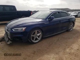 2019 Audi A5 Sportback Premium Plus with VIN WAUENCF54KA025084, listed as a Copart auction lot 45121965 with 55,573 mi miles and Salvage Title. Bid and sale history available at carsss.com. Image 1.