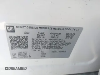 2024 GMC Terrain AT4 with VIN 3GKALYEG5RL238902, listed as a IAAI auction lot 41673242 with 25,569 mi miles and . Bid and sale history available at carsss.com. Image 9.
