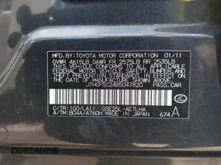 2011 Lexus IS 250 z VIN JTHCF5C24B5047820, wystawiony jako IAAI lot #42112789 z przebiegiem 109 254 mil mil oraz . Historia ofert i sprzedaży dostępna na DreamBid. Obrazek 9.