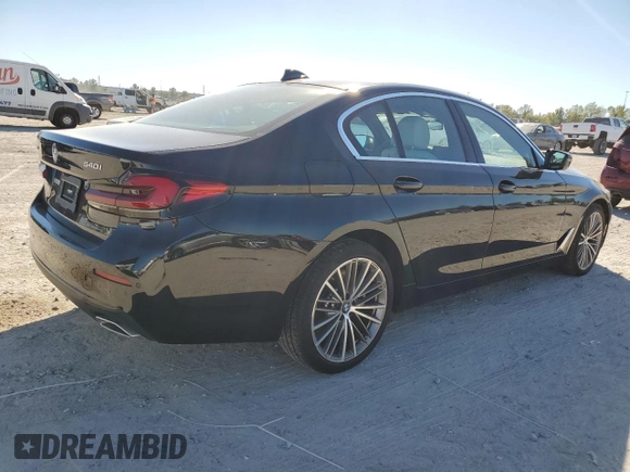 2023 BMW 5 Series 540i xDrive with VIN WBA73BJ03PCM49114, listed as a Copart auction lot 80693214 with 5,251 mi miles and Salvage Title. Bid and sale history available at carsss.com. Image 3.