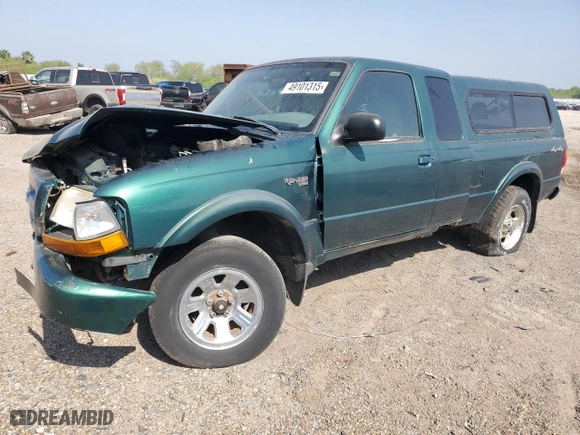 1999 Ford Ranger XLT with VIN 1FTZR15X2XPB97098, listed as a Copart auction lot 49101315 with 194,094 mi miles and Salvage Title. Bid and sale history available at carsss.com. Image 1.