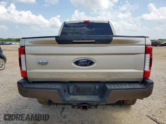 2017 Ford F-250 Lariat with VIN 1FT7W2BT4HEE31276, listed as a Copart auction lot 58258985 with 287,839 mi miles and Salvage title. Bid and sale history available at DreamBid. Image 6.