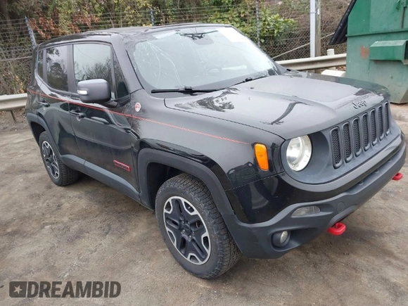 2015 Jeep Renegade Trailhawk with VIN ZACCJBCT0FPC45038, listed as a IAAI auction lot 41796152 with 91,456 mi miles and . Bid and sale history available at DreamBid. Image 1.