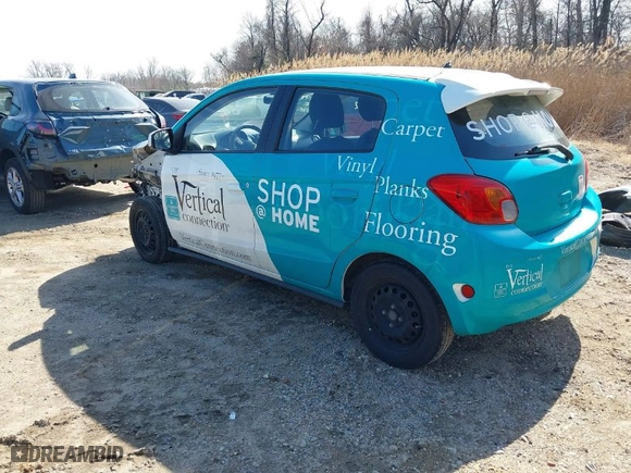 2015 Mitsubishi Mirage DE with VIN ML32A3HJ1FH031355, listed as a IAAI auction lot 41747772 with 96,234 mi miles. Bid and sale history available at carsss.com. Image 3.