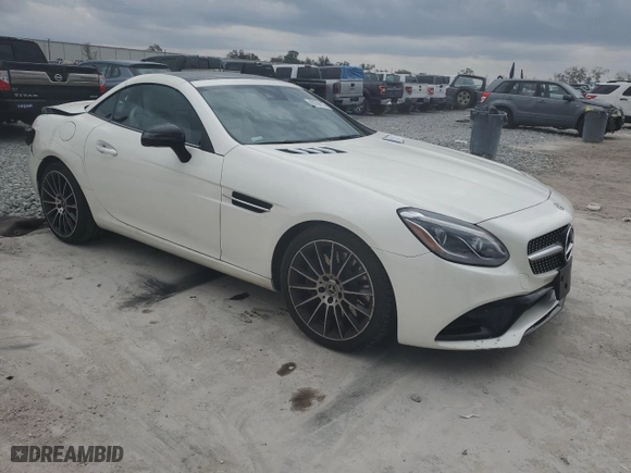 2018 Mercedes-Benz SLC with VIN WDDPK3JA9JF151537, listed as a Copart auction lot 45756115 with 43,123 mi miles and Salvage Title. Bid and sale history available at carsss.com. Image 4.