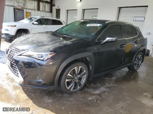 2020 Lexus UX with VIN JTHP3JBHXL2026160, listed as a Copart auction lot 45678145 with 47,783 mi miles and Salvage Title. Bid and sale history available at carsss.com. Image 1.