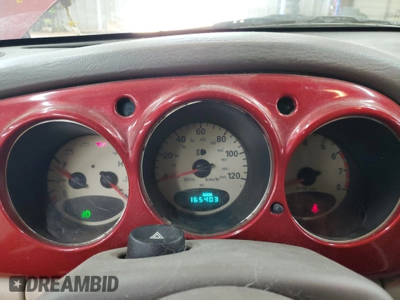 2001 Chrysler PT Cruiser with VIN 3C4FY4BB01T546374, listed as a Copart auction lot 53710255 with 165,403 mi miles and Salvage Title. Bid and sale history available at DreamBid. Image 9.