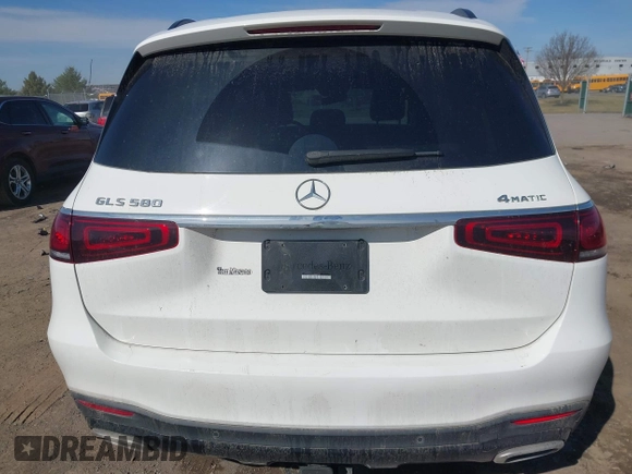 2021 Mercedes-Benz GLS 580 with VIN 4JGFF8GE9MA566937, listed as a IAAI auction lot 41823174 with 61,404 mi miles and . Bid and sale history available at DreamBid. Image 16.
