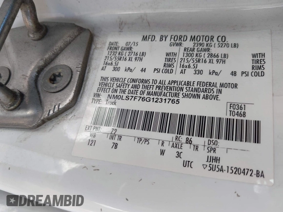 2016 Ford Transit Connect XLT с VIN NM0LS7F76G1231765, выставлен на аукционе IAAI как лот 42467695 с пробегом 106 314 миль миль и . История ставок и продаж доступна на DreamBid. Изображение 8.