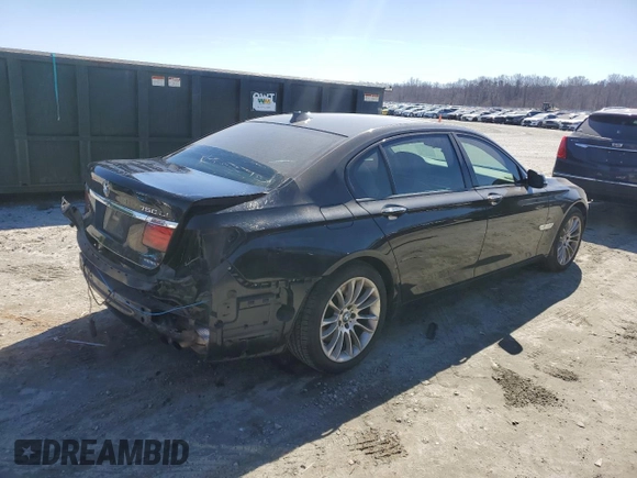 2013 BMW 7 Series 750Li with VIN WBAYE8C53DD132823, listed as a Copart auction lot 46090795 with 199,977 mi miles and Salvage title. Bid and sale history available at DreamBid. Image 3.