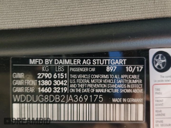 2018 Mercedes-Benz S 560 with VIN WDDUG8DB2JA369175, listed as a Copart auction lot 50404675 with 50,311 mi miles and Salvage Title. Bid and sale history available at carsss.com. Image 14.