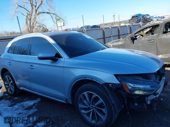 2021 Audi Q5 Premium Plus with VIN WA1BAAFY0M2013652, listed as a IAAI auction lot 41339877 with 99,523 mi miles. Bid and sale history available at carsss.com. Image 14.