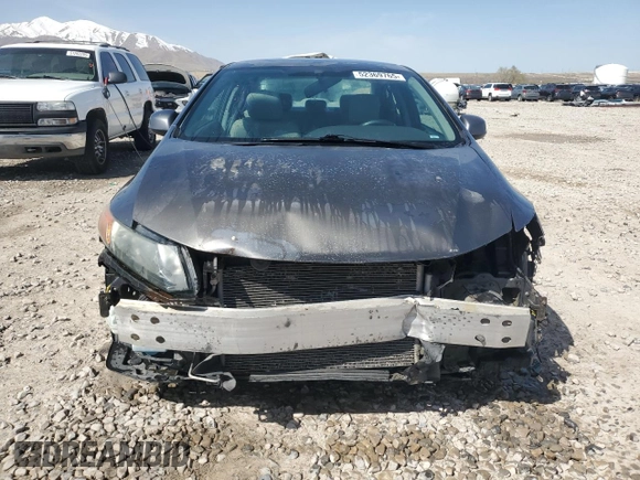 2012 Honda Civic LX with VIN 2HGFB2F57CH555578, listed as a Copart auction lot 52369765 with 196,032 mi miles and Salvage Title. Bid and sale history available at DreamBid. Image 5.