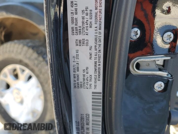 2021 Ram 2500 Laramie with VIN 3C6UR5FL3MG572811, listed as a Copart auction lot 45291775 with 75,730 mi miles and Salvage Title. Bid and sale history available at carsss.com. Image 12.