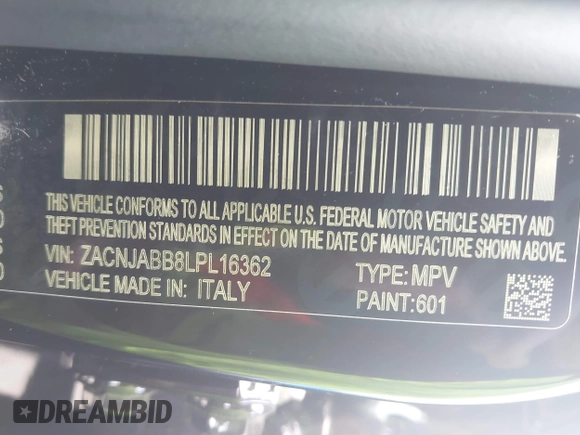 2020 Jeep Renegade Latitude z VIN ZACNJABB8LPL16362, wystawiony jako IAAI lot #42522918 z przebiegiem 59 387 mil mil oraz . Historia ofert i sprzedaży dostępna na DreamBid. Obrazek 9.