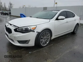 2014 Kia Cadenza Premium with VIN KNALN4D75E5156300, listed as a Copart auction lot 87351784 with 122,570 mi miles and Salvage Title. Bid and sale history available at carsss.com. Image 1.