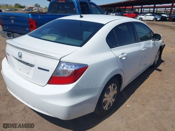 2012 Honda Civic Hybrid with VIN JHMFB4F24CS005990, listed as a IAAI auction lot 41978020 with 164,915 mi miles. Bid and sale history available at carsss.com. Image 4.