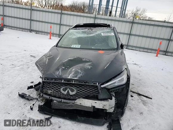 2021 Infiniti QX50 Luxe with VIN 3PCAJ5BB0MF114729, listed as a Copart auction lot 45932295 with Not Provided miles and Salvage Title. Bid and sale history available at DreamBid. Image 12.
