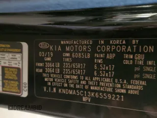 2019 Kia Sedona L with VIN KNDMA5C13K6559221, listed as a Copart auction lot 85486564 with 130,248 mi miles and Salvage Title. Bid and sale history available at carsss.com. Image 15.
