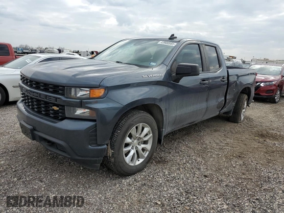 2021 Chevrolet Silverado 1500 Custom with VIN 1GCRWBEK1MZ228490, listed as a Copart auction lot 43900585 with 127,270 mi miles and Salvage Title. Bid and sale history available at DreamBid. Image 1.