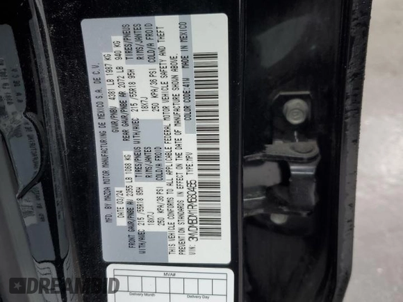 2024 Mazda CX-30 S Premium with VIN 3MVDMBDM1RM680465, listed as a Copart auction lot 45893395 with 13,049 mi miles and Non repairable. Bid and sale history available at DreamBid. Image 13.