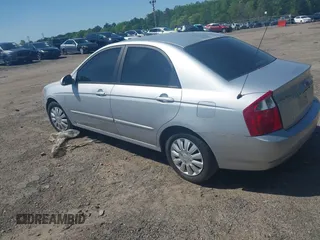 2004 Kia Spectra LX with VIN KNAFE122145037581, listed as a IAAI auction lot 41965681 with 49,817 mi miles. Bid and sale history available at carsss.com. Image 3.