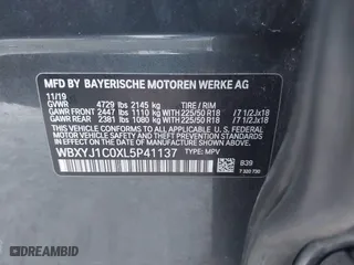 2020 BMW X2 xDrive28i with VIN WBXYJ1C0XL5P41137, listed as a IAAI auction lot 41287014 with 134,882 mi miles. Bid and sale history available at carsss.com. Image 9.