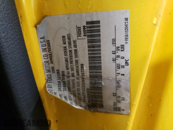 1998 Ford Mustang GT z VIN 1FAFP42X3WF207288, wystawiony jako Copart lot #45158425 z przebiegiem 165 311 mil mil oraz Szkoda całkowita • Salvage title. Historia ofert i sprzedaży dostępna na DreamBid. Obrazek 12.