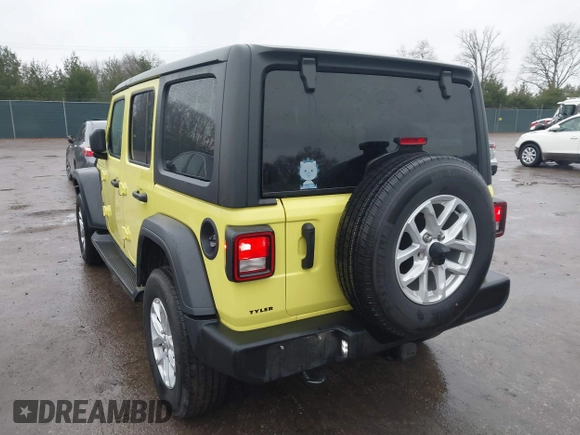 2023 Jeep Wrangler Sport with VIN 1C4HJXDG9PW631109, listed as a IAAI auction lot 41149861 with 27,570 mi miles and . Bid and sale history available at DreamBid. Image 3.