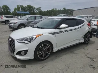 2016 Hyundai Veloster Turbo with VIN KMHTC6AE8GU302474, listed as a Copart auction lot 57508245 with 71,450 mi miles and Salvage title. Bid and sale history available at DreamBid. Image 1.