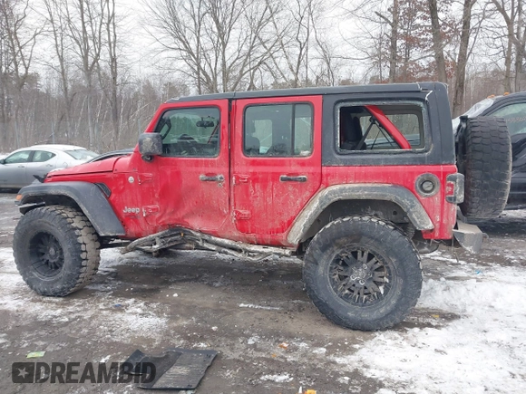 2018 Jeep Wrangler Unlimited Sport S with VIN 1C4HJXDG5JW131522, listed as a IAAI auction lot 41563099 with 75,405 mi miles and . Bid and sale history available at DreamBid. Image 13.