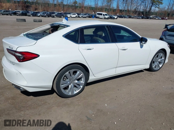 2021 Acura TLX w/Technology Package with VIN 19UUB6F40MA002356, listed as a IAAI auction lot 41757060 with 51,080 mi miles. Bid and sale history available at carsss.com. Image 4.