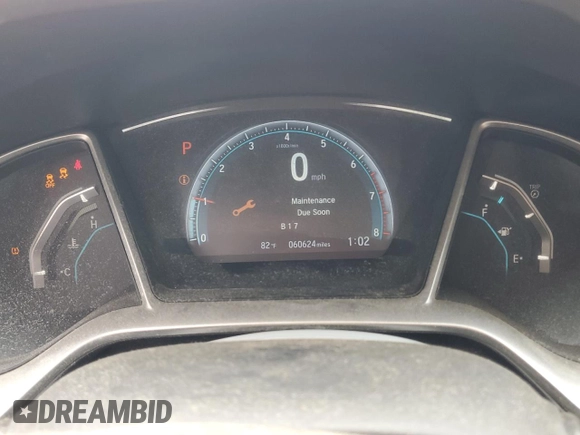 2016 Honda Civic EX-T with VIN 19XFC1F39GE025313, listed as a Copart auction lot 59542395 with 60,624 mi miles and Clean title. Bid and sale history available at DreamBid. Image 9.