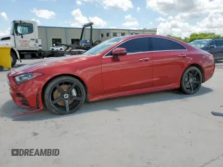 2019 Mercedes-Benz CLS 450 with VIN WDD2J5JBXKA027874, listed as a Copart auction lot 62162195 with 93,049 mi miles and Salvage title. Bid and sale history available at DreamBid. Image 1.