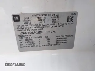 2016 Chevrolet Tahoe Commercial with VIN 1GNLCDEC5GR423300, listed as a IAAI auction lot 41967399 with 147,429 mi miles and . Bid and sale history available at DreamBid. Image 9.
