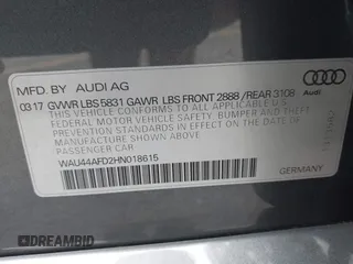 2017 Audi A8 с VIN WAU44AFD2HN018615, выставлен на аукционе IAAI как лот 42807685 с пробегом 24 792 миль миль и . История ставок и продаж доступна на DreamBid. Изображение 9.