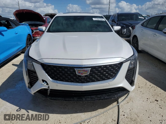 2025 Cadillac CT5 Premium Luxury with VIN 1G6DN5RW9S0100675, listed as a Copart auction lot 77497624 with Not provided miles and Salvage title. Bid and sale history available at DreamBid. Image 5.