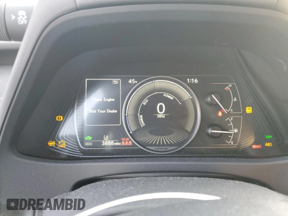 2024 Lexus UX 250h Premium with VIN JTHP9JBH0R2073933, listed as a Copart auction lot 44795495 with 3,888 mi miles and Salvage title. Bid and sale history available at DreamBid. Image 9.