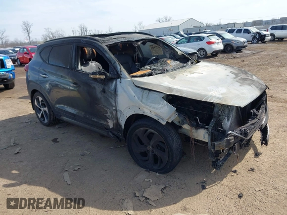 2016 Hyundai Tucson Limited with VIN KM8J33A22GU084298, listed as a IAAI auction lot 41718400 with Not Provided miles. Bid and sale history available at carsss.com. Image 1.