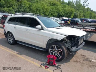 2017 Mercedes-Benz GLS with VIN 4JGDF7DE4HA879647, listed as a IAAI auction lot 39999023 with 97,372 mi miles. Bid and sale history available at carsss.com. Image 1.