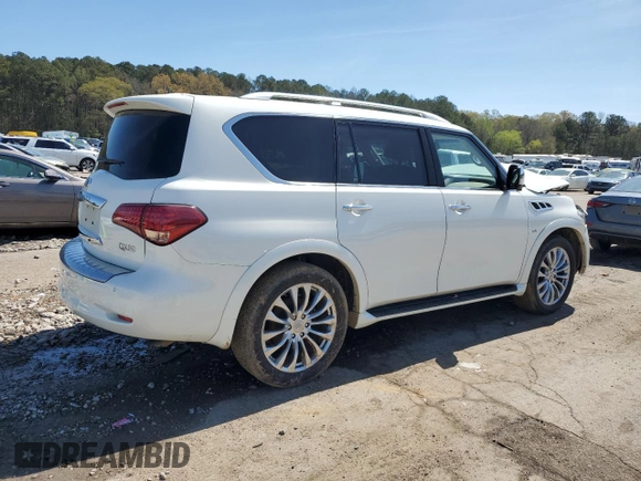 2017 Infiniti QX80 with VIN JN8AZ2NF1H9645805, listed as a Copart auction lot 49729635 with 98,451 mi miles and Salvage Title. Bid and sale history available at carsss.com. Image 3.