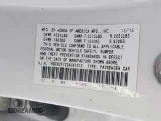2016 Honda Accord Sedan EX with VIN 1HGCR2F72GA087215, listed as a IAAI auction lot 41807421 with 129,220 mi miles. Bid and sale history available at carsss.com. Image 9.